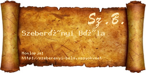 Szeberényi Béla névjegykártya