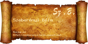 Szeberényi Béla névjegykártya