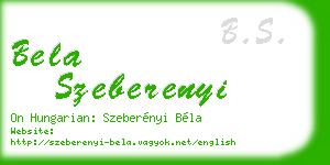bela szeberenyi business card