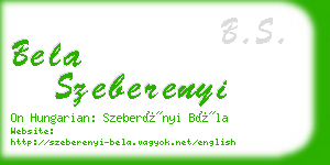 bela szeberenyi business card